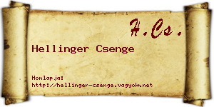 Hellinger Csenge névjegykártya